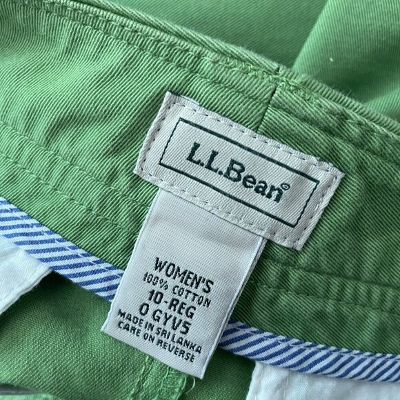 LL Bean Women 10 Reg Green Cotton Modest Casual Pockets Straight Skirt - Picture 7 of 8